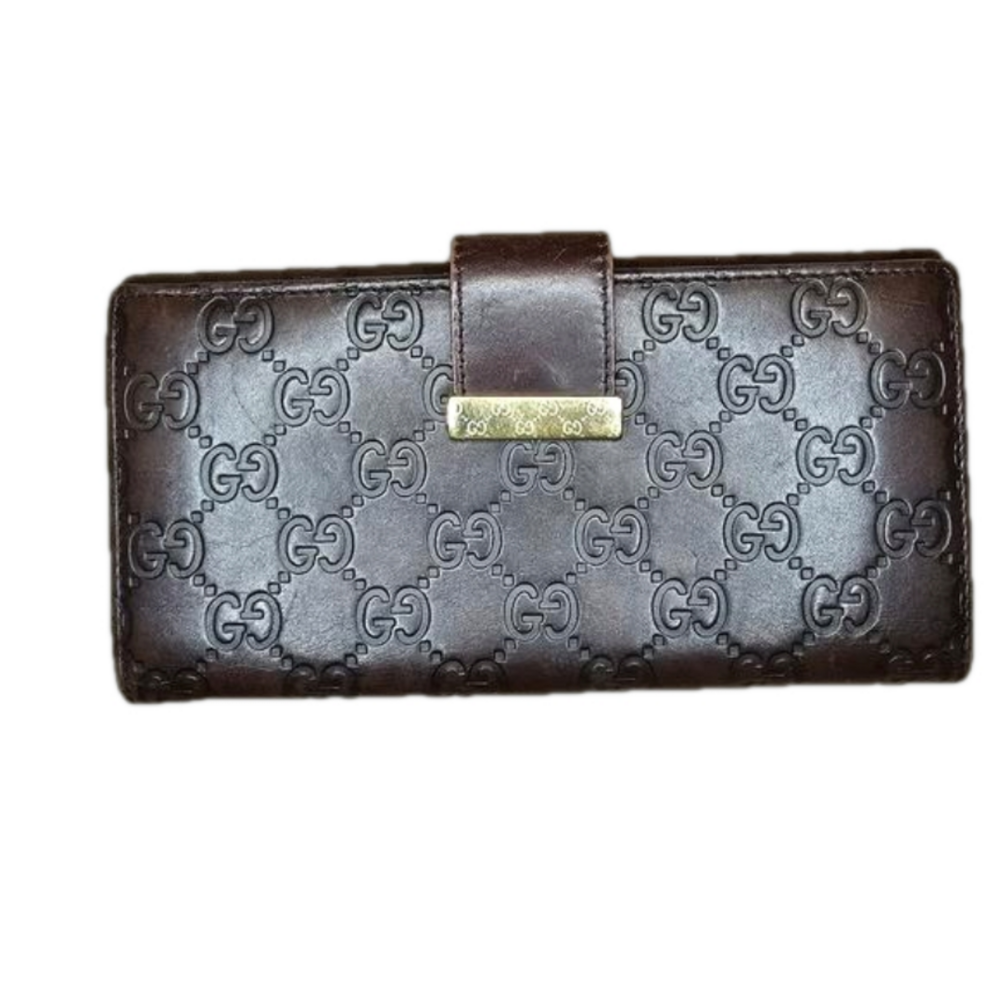 Gucci Guccisma Dark Brown leather wallet
